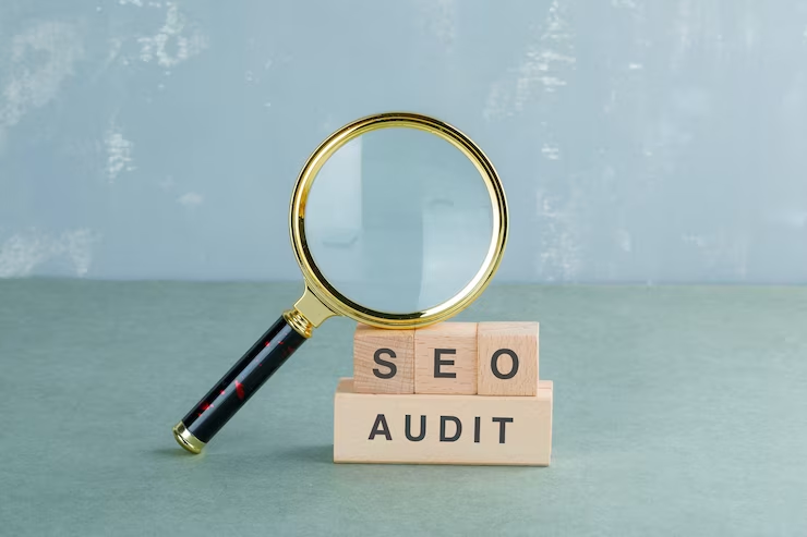 Seo Audit in Wooden Blocks with Words