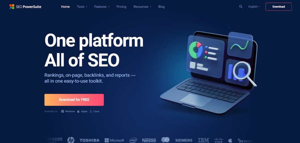 SEO PowerSuite home page